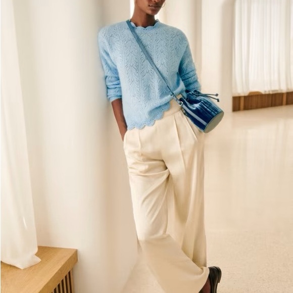 NWOT Sezane Louison Jumper in Polar Blue Size S - Picture 2 of 11